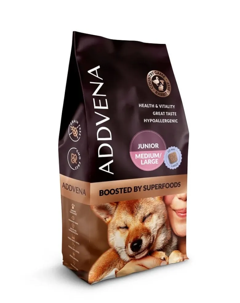 ADDVENA Boosted by Superfoods Junior medium&large 10kg