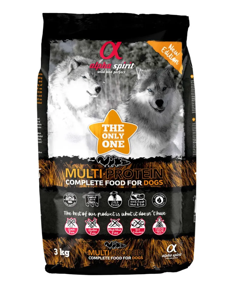 ALPHA SPIRIT Alimento secco completo per cani Multiprotein 3 kg