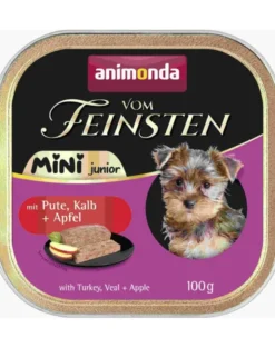 ANIMONDA Vom Feinsten Mini Junior con tacchino, vitello e mela 100g cibo umido per cani di piccola taglia