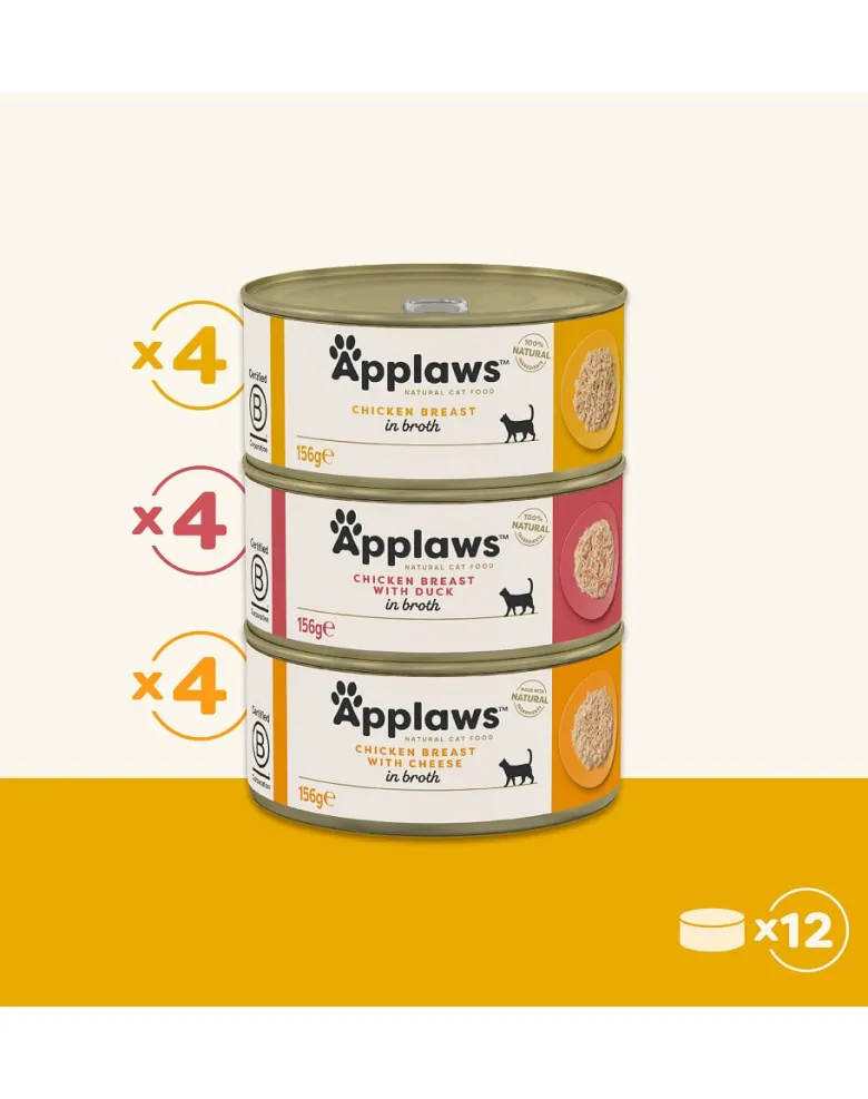 APPLAWS Applaws Cat Tin 12x156g Chicken Selection Broth Multipack