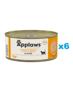APPLAWS Cat Adult Chicken Breast with Cheese in Broth petto di pollo con formaggio in brodo 6 x 156g