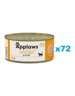 APPLAWS Cat Adult Chicken Breast with Cheese in Broth petto di pollo con formaggio in brodo 72 x 156g