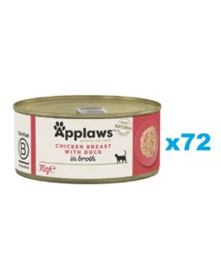 APPLAWS Cat Adult Chicken Breast with Duck in Broth petto di pollo con anatra in brodo 72 x 70g
