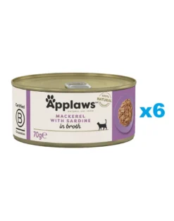 APPLAWS Cat Adult Mackerel with Sardine in Broth sgombri e sardine in brodo 6 x 70g