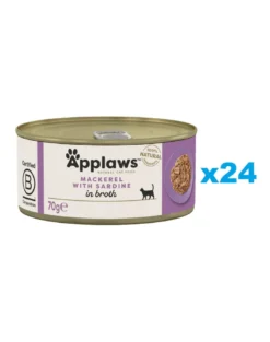 APPLAWS Cat Adult Mackerel with Sardine in Broth sgombri e sardine in brodo 24 x 70g