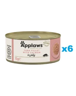 APPLAWS Cat Adult Tuna Fillet with Salmon in Jelly tonno e salmone in gelatina 6 x 70g