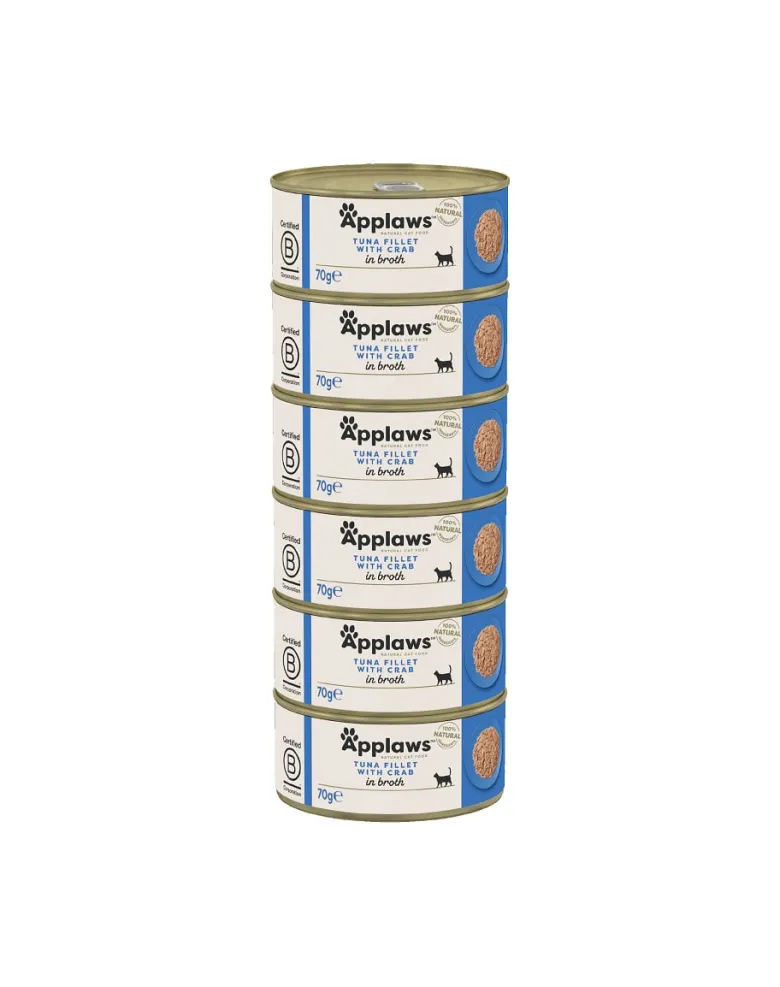 APPLAWS Cat Adult Tuna with Crab in Broth tonno e granchio in brodo 6 x 70g