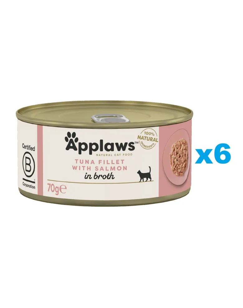 APPLAWS Cat Adult Tuna with Salmon in Broth tonno con salmone in brodo 6 x 70g
