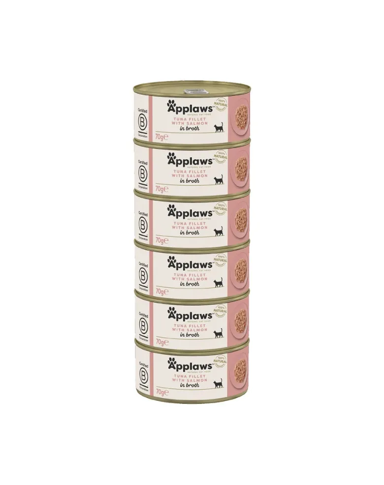 APPLAWS Cat Adult Tuna with Salmon in Broth tonno con salmone in brodo 6 x 70g
