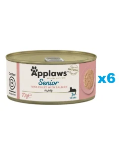 APPLAWS Cat Senior Tuna with Salmon in Jelly tonno con salmone in gelatina per gatti anziani 6 x 70g