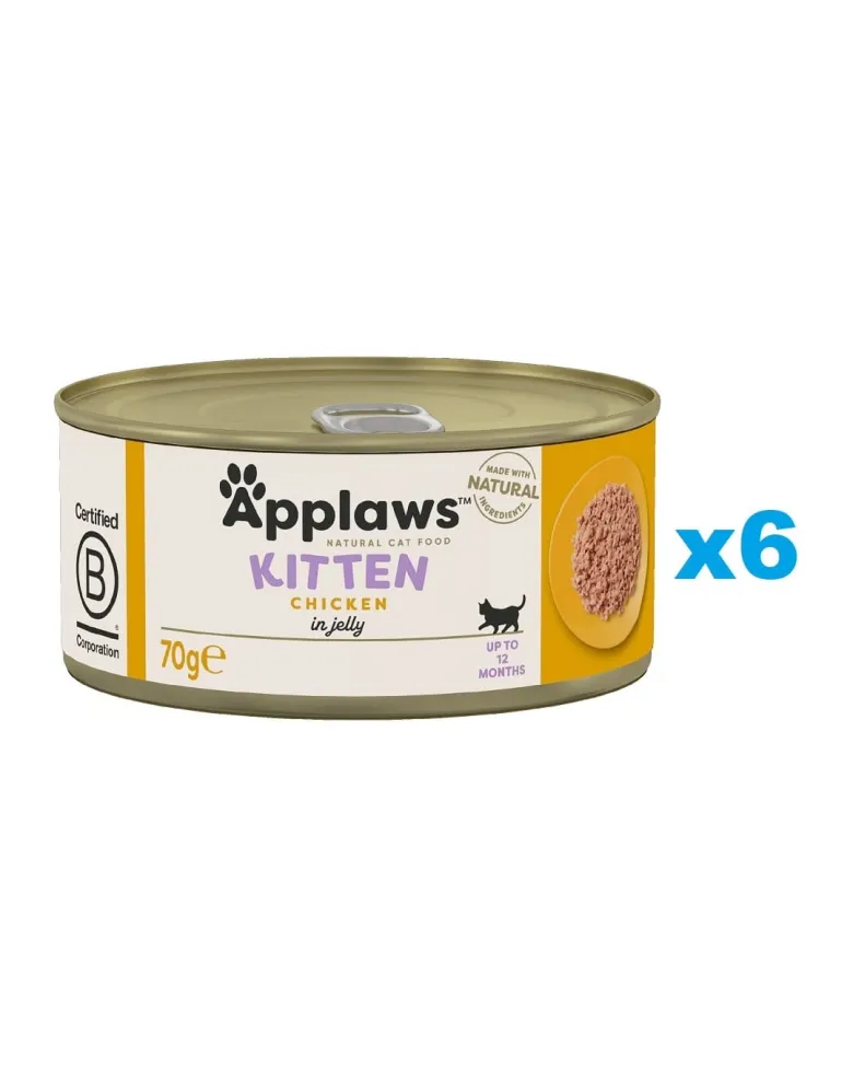APPLAWS Kitten Chicken Breast cibo umido per gattini pollo in gelatina 6 x 70g