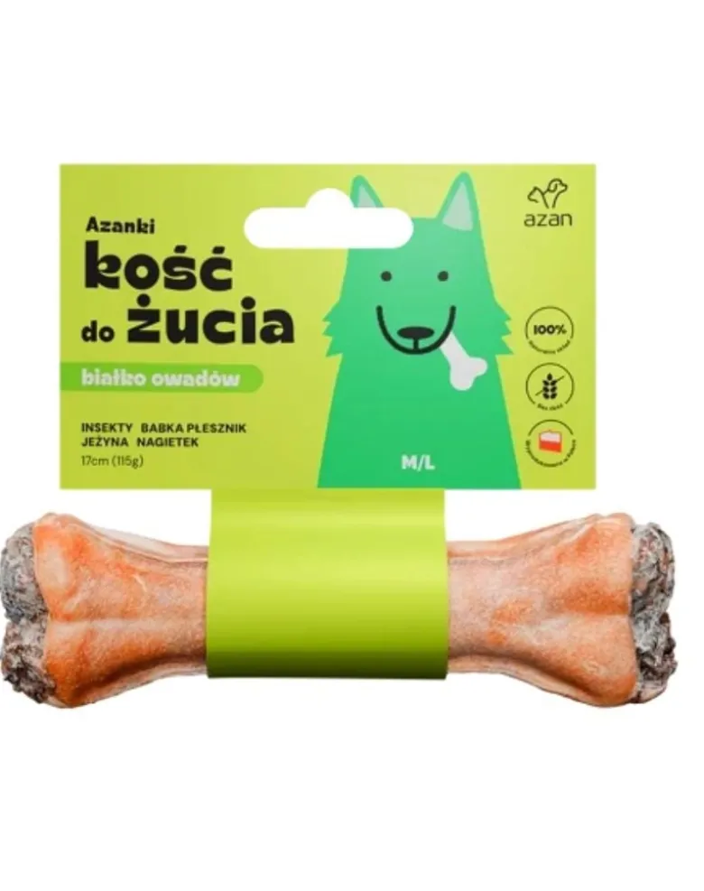 AZANKI Osso con insetti per cani anziani M/L 17cm