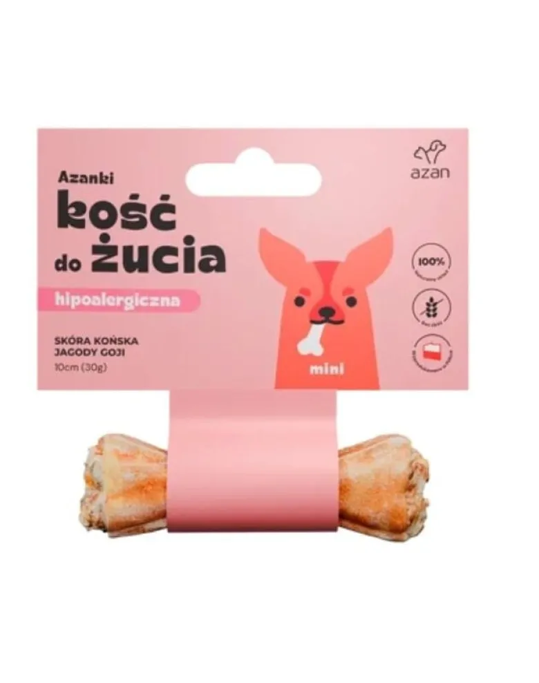 AZANKI Osso di pelle di cavallo per cani Mini 10cm