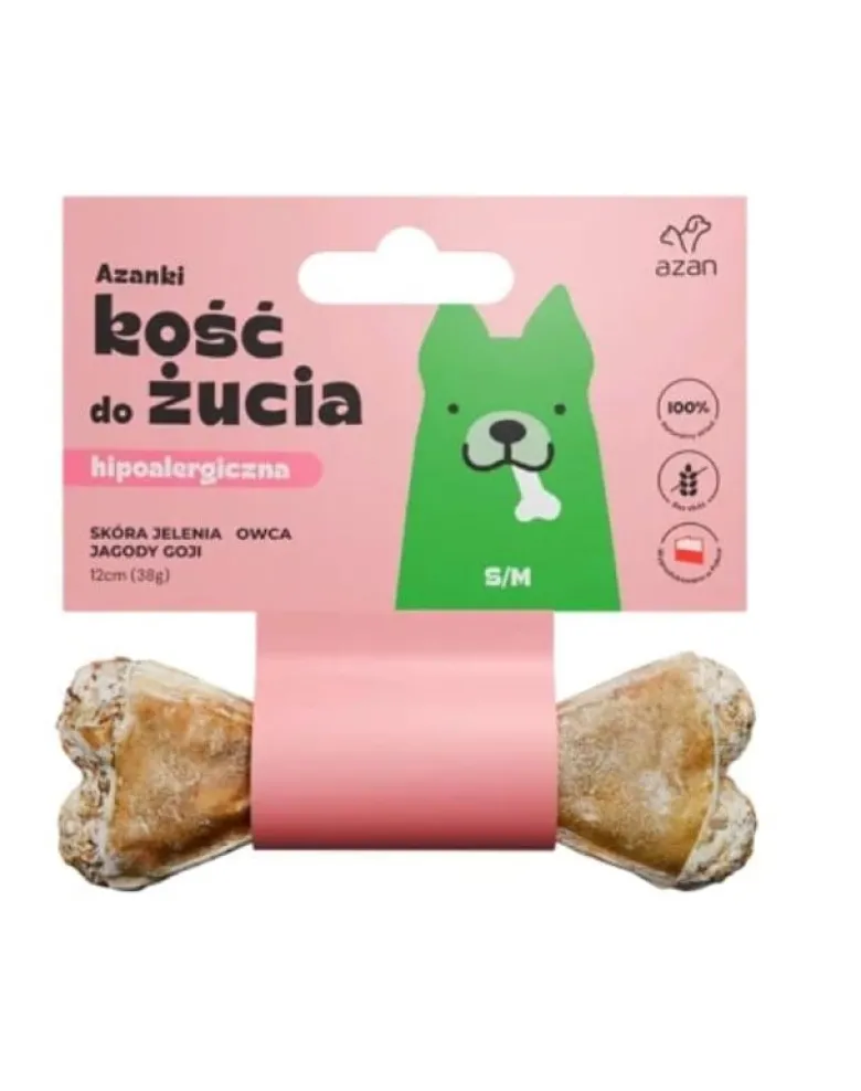 AZANKI Osso di pelle di cervo per cani S/M 12cm