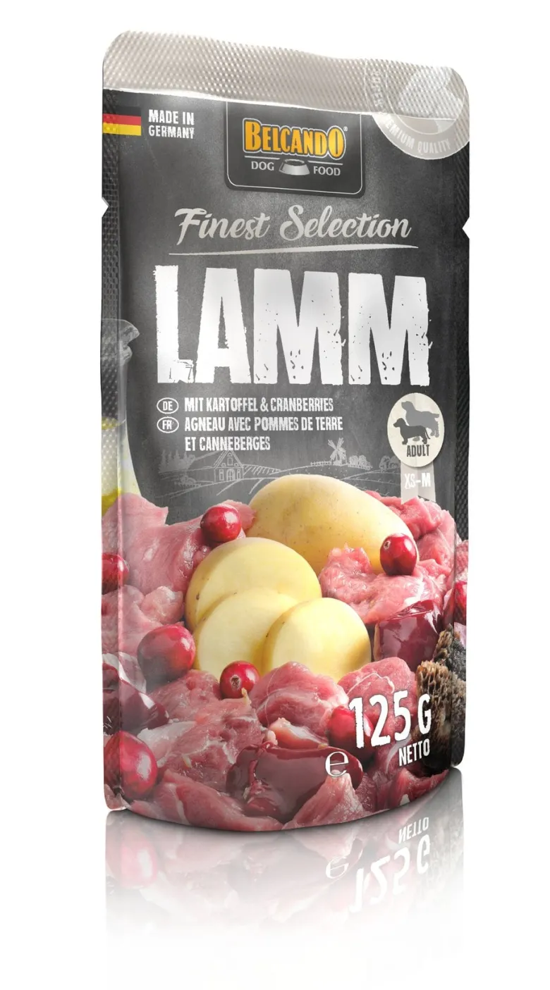 BELCANDO Finest Selection Agnello, patate e mirtilli rossi 24 x 125g cibo umido per cani