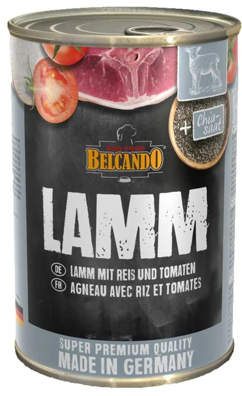 BELCANDO Super Premium Agnello, riso e pomodoro 6 x 400g cibo umido per cani