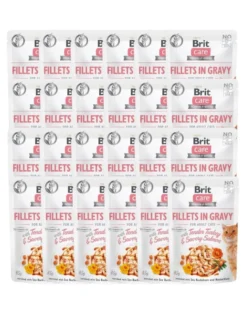 BRIT Care Fillets in gravy 24 x 85 g filetti di tacchino e salmone in salsa