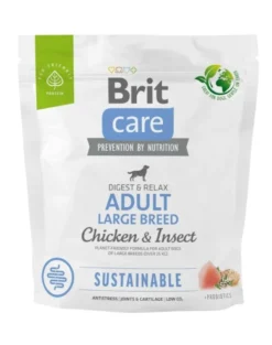 BRIT CARE Sustainable Adult Large breed chicken insekt per cani adulti di razza grande con pollo e insetti 1kg