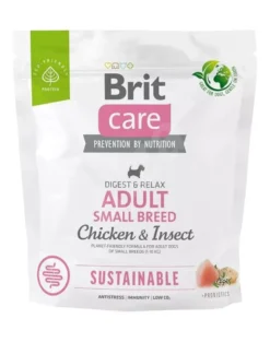 BRIT Care Sustainable Adult Small Breed cibo secco con pollo e insetti 1 kg