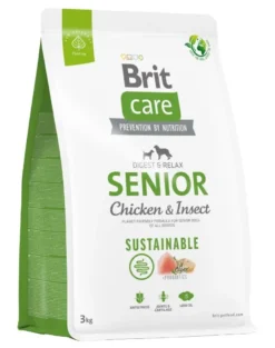BRIT CARE Sustainable Senior chicken insetto per cani anziani con pollo e insetti 3 kg