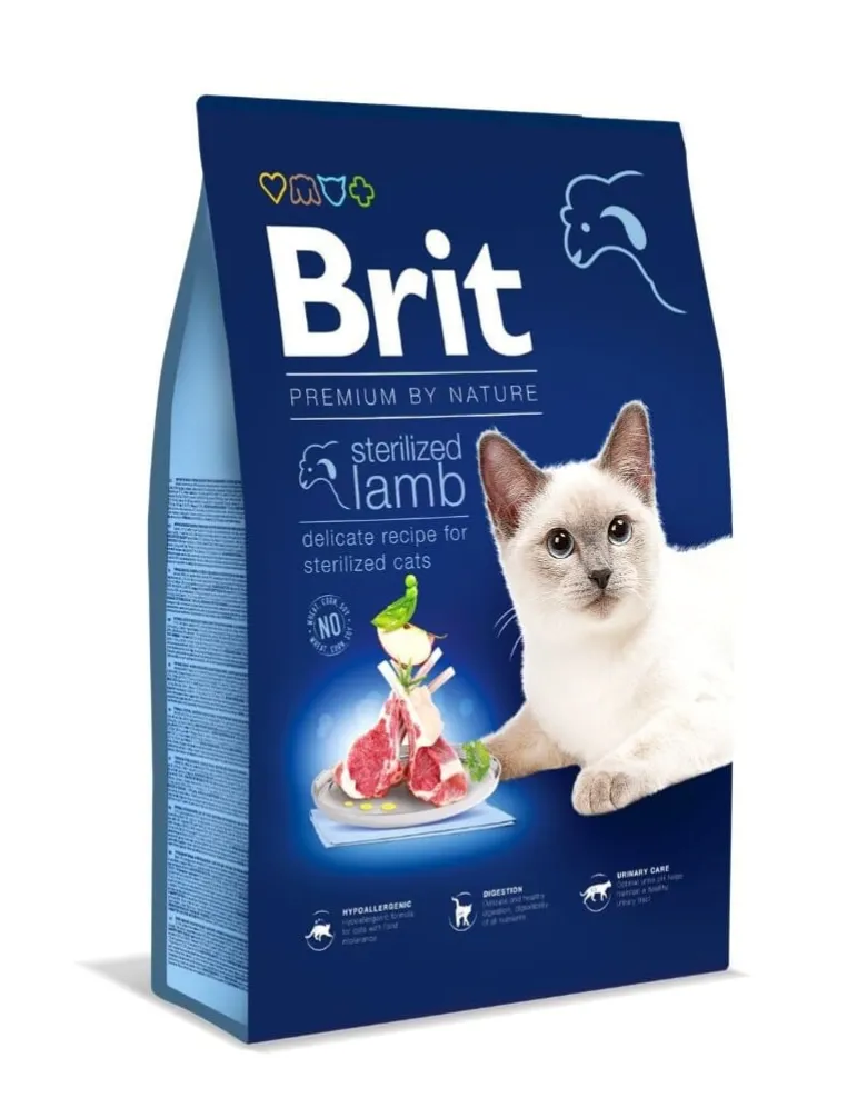 BRIT Cat Premium by Nature Sterilised lamb 8 kg