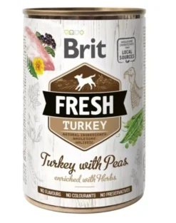 BRIT FRESH turkey & peas 400g tacchino con piselli per cani