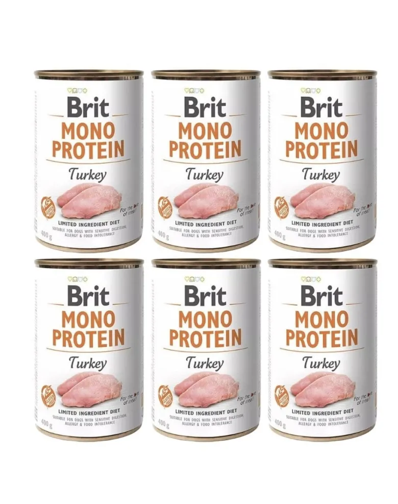 BRIT Mono Protein Turkey 6 x 400g alimento monoproteico con tacchino