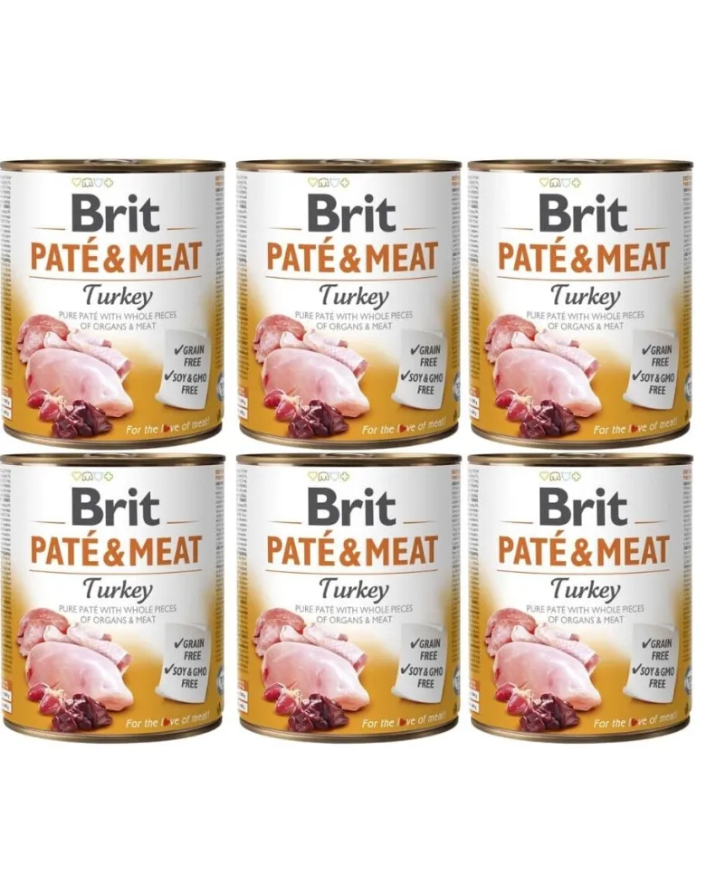 BRIT Pate&Meat turkey 6 x 800g paté con tacchino per cani