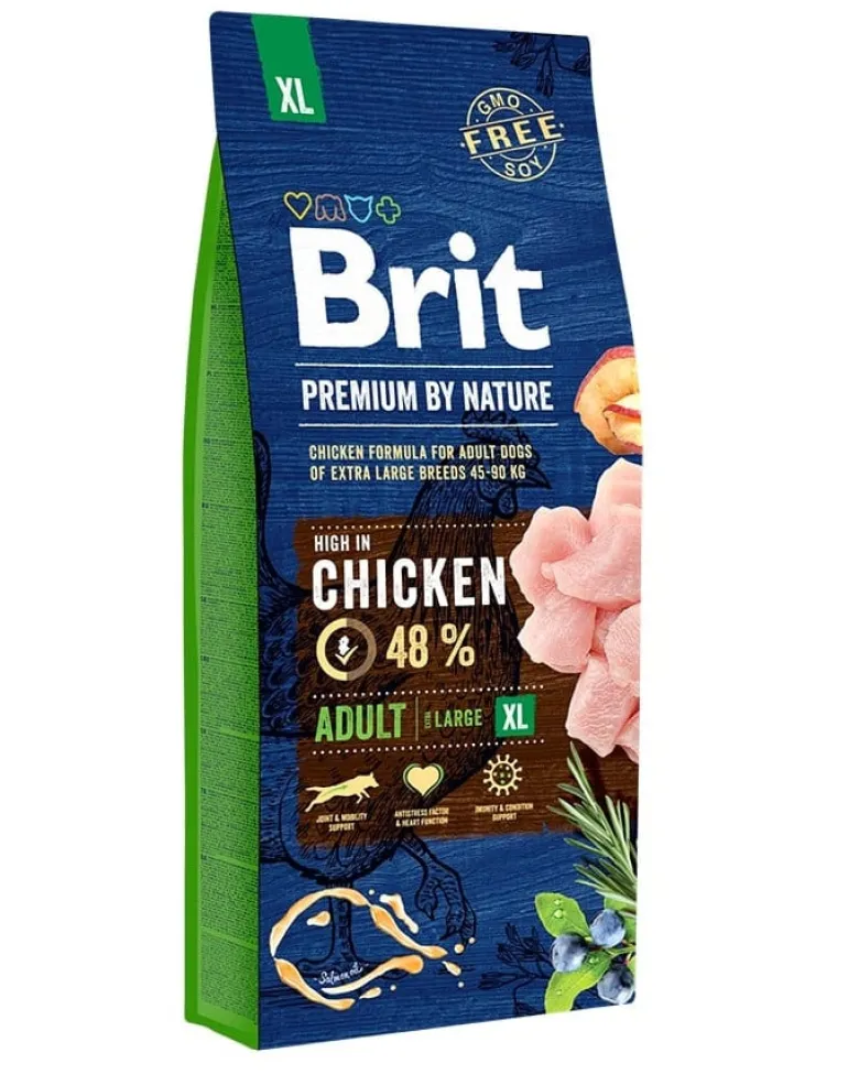 BRIT Premium By Nature Adult Extra Large XL 15kg + cibo umido con tacchino 6 x 400g