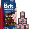 BRIT Premium By Nature Adult Large L 15 kg + mokra karma z indykiem 6x400 g
