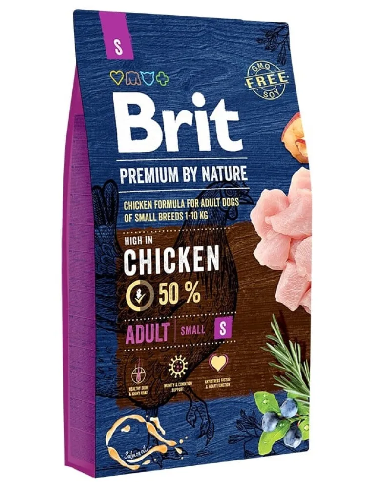 BRIT Premium By Nature Adult Small S 8 kg + cibo umido con tacchino 6x400 g