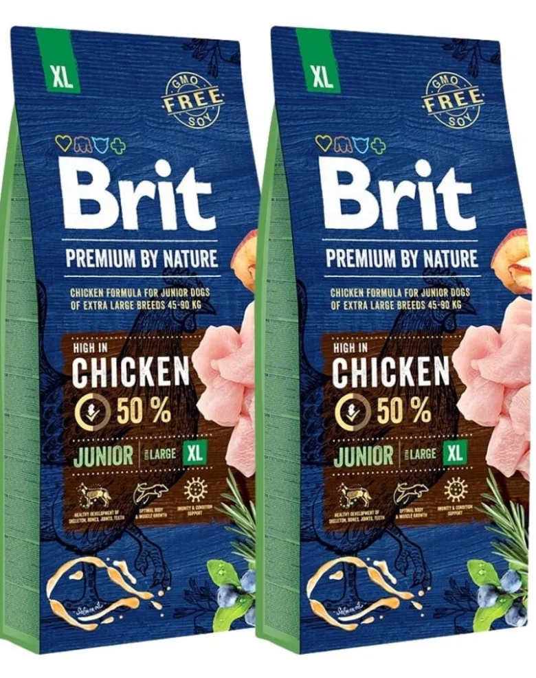 BRIT Premium By Nature Chicken Junior Extra Large XL 30kg (2 x 15kg)
