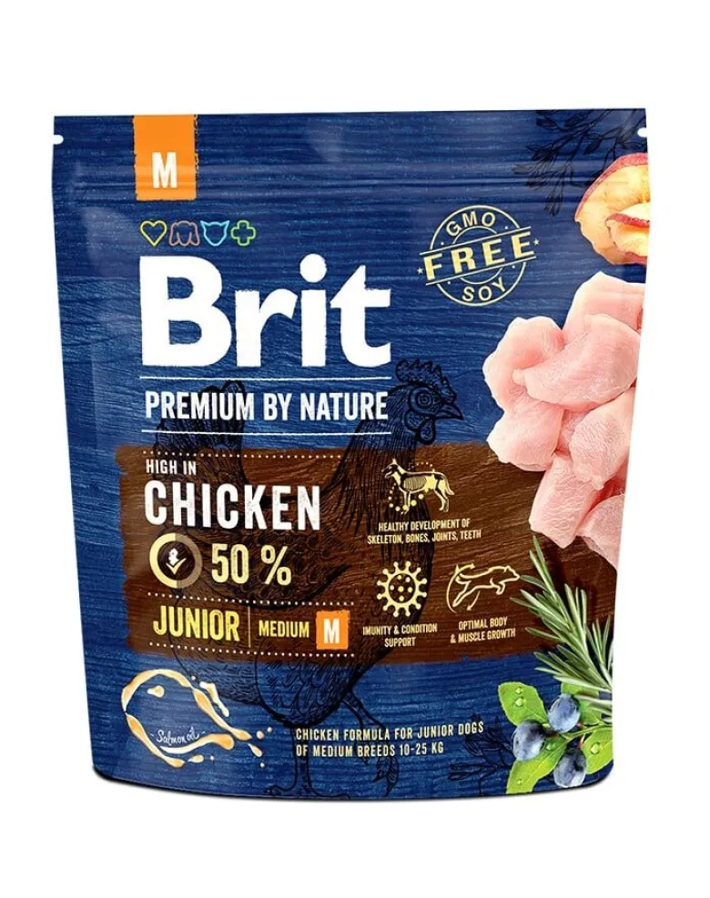 BRIT Premium By Nature Chicken Junior Medium M 1kg