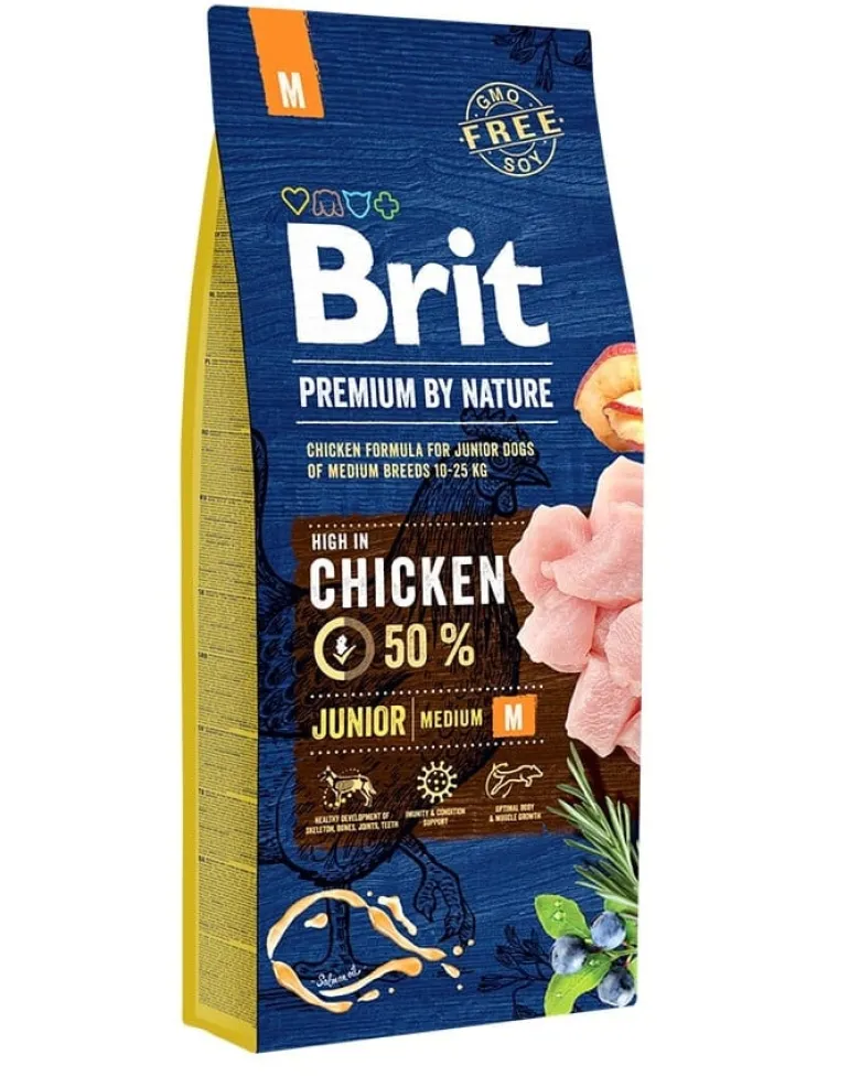 BRIT Premium By Nature Chicken Junior Medium M 30kg (2 x 15kg)