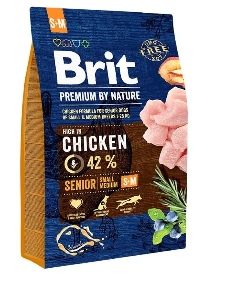 BRIT Premium By Nature Chicken Senior Small Medium S+M 3kg