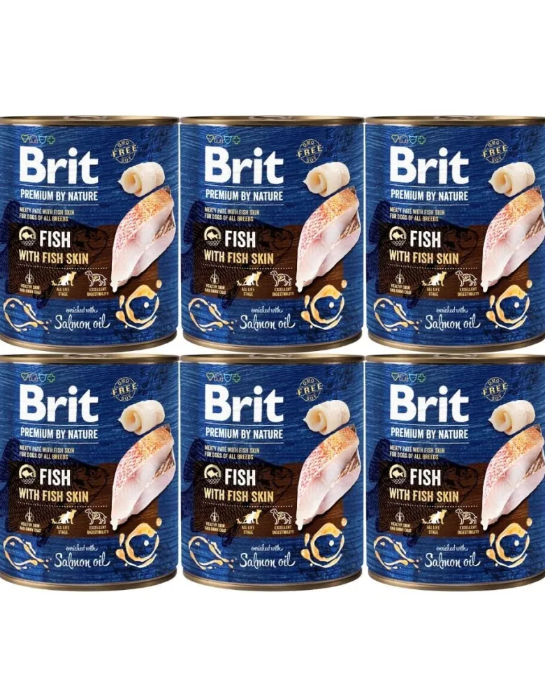 BRIT Premium by Nature Fish&Fish Skin 6 x 800g cibo per cani a base di pesce e pelle di pesce