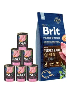 BRIT Premium By Nature Light 15kg + cibo umido con tacchino 6 x 400g