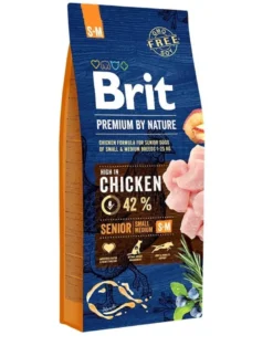 BRIT Premium By Nature Senior Small Medium S+M 15kg + cibo umido con tacchino 6 x 400g