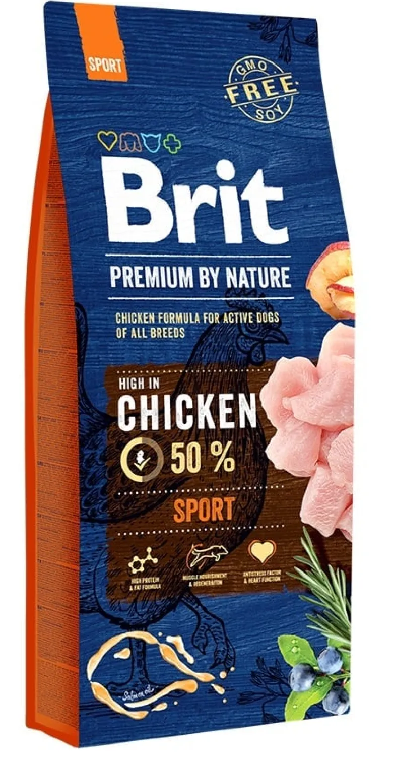 BRIT Premium By Nature Sport 15kg + con tacchino 6 x 400g