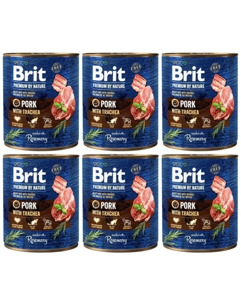 BRIT Premium by Nature 6 x 800g cibo per cani a base di maiale ed esofago
