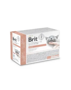BRIT Veterinary Diet Grain Free Renal Cat Fillets in Gravy Salmon 12x85g per gatti che supportano le funzioni renali