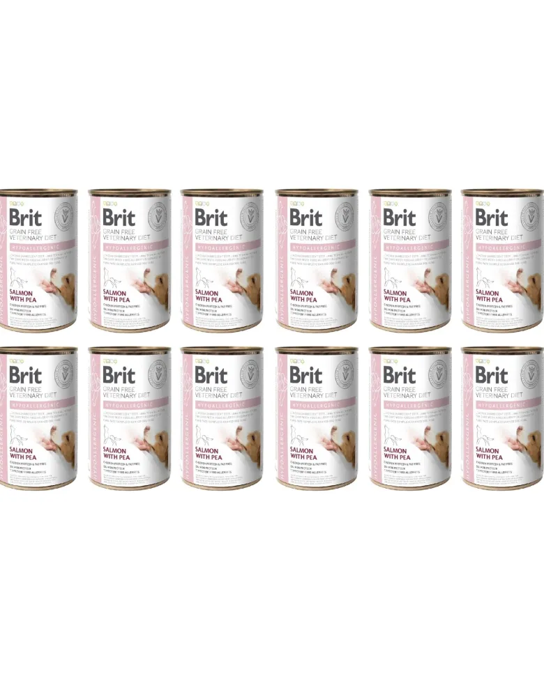 BRIT Veterinary Diet Hypoallergenic Salmon&Pea 12x400g