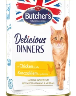 BUTCHER'S Delicious Dinners cibo per gatti, pezzi di pollo in gelatina, 400g