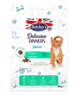 BUTCHER'S Functional Cat Dry Junior con tacchino 800 g