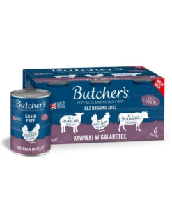 BUTCHER'S Original Recipe in gelatina Mix di sapori con fegato o rognoni 6x400 g bocconcini in gelatina con manzo, agnello e pollo per cani