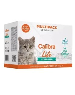 CALIBRA Cat Life Pouches Sterilised Multipack in gravy 12 x 85g bustine in salsa per gatti sterilizzati