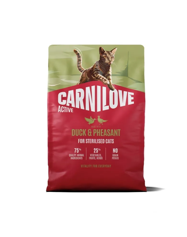CARNILOVE Active Cat Duck and Pheasant Sterilised 2 kg anatra e fagiano, per gatti sterilizzati