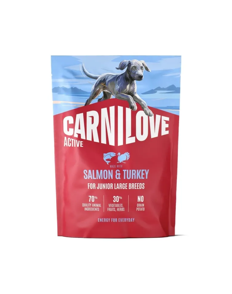 CARNILOVE Active Dog Salmon and Turkey Junior Large Breeds 1,5 kg salmone e tacchino, per giovani junior di razze grandi