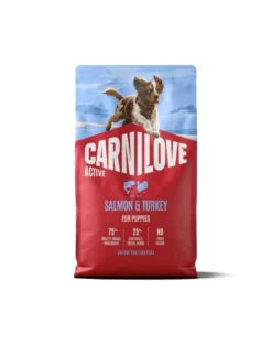 CARNILOVE Active Dog Salmon & Turkey Puppies 4 kg salmone e tacchino, per cuccioli in crescita