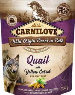 CARNILOVE Dog Paté Quail with Yellow Carrot 300g cibo umido per cani Quaglia con carota gialla